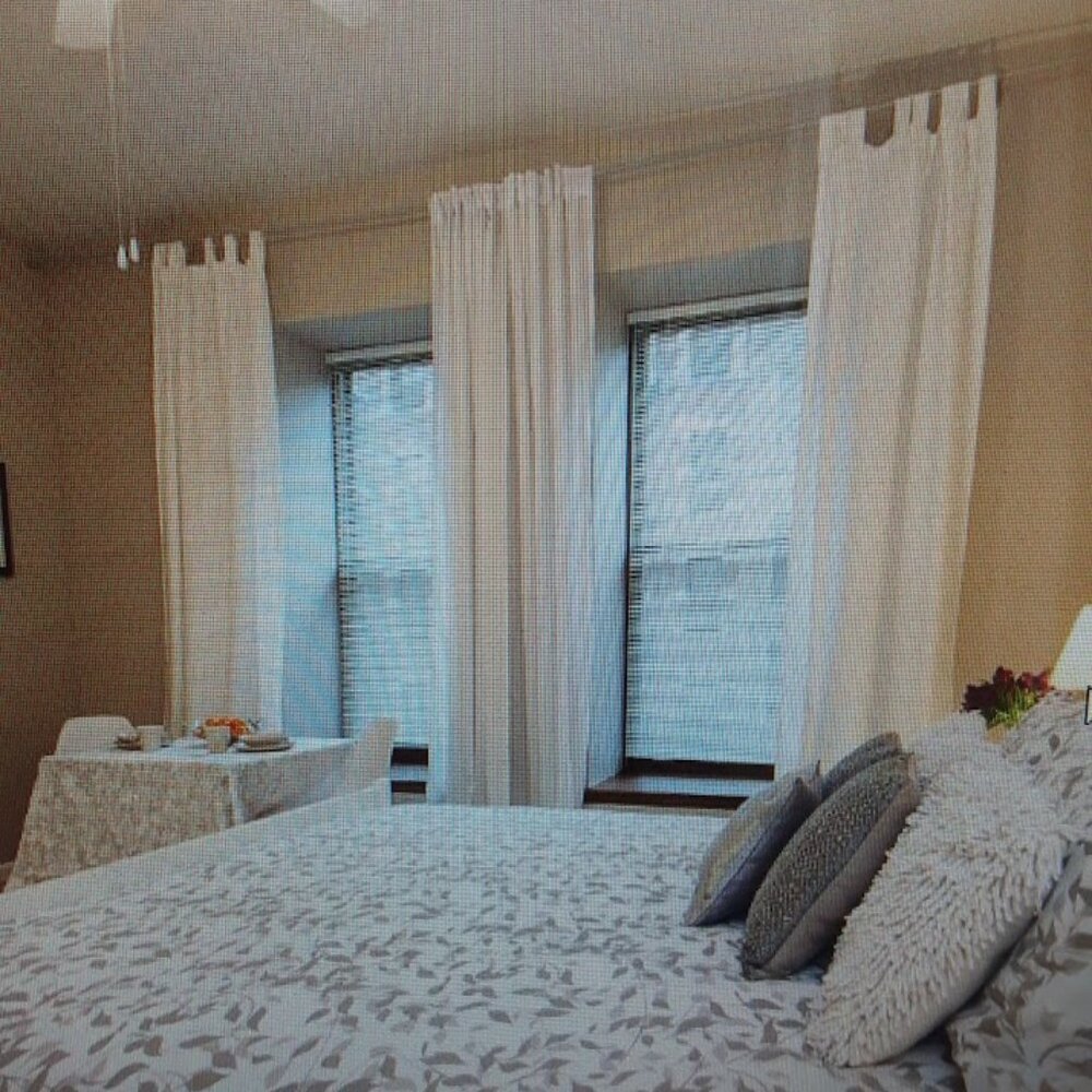 Cream Extra Long Window Curtains (2) Panels
